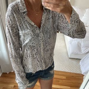 Cloth & Stone animal print button down shirt.
